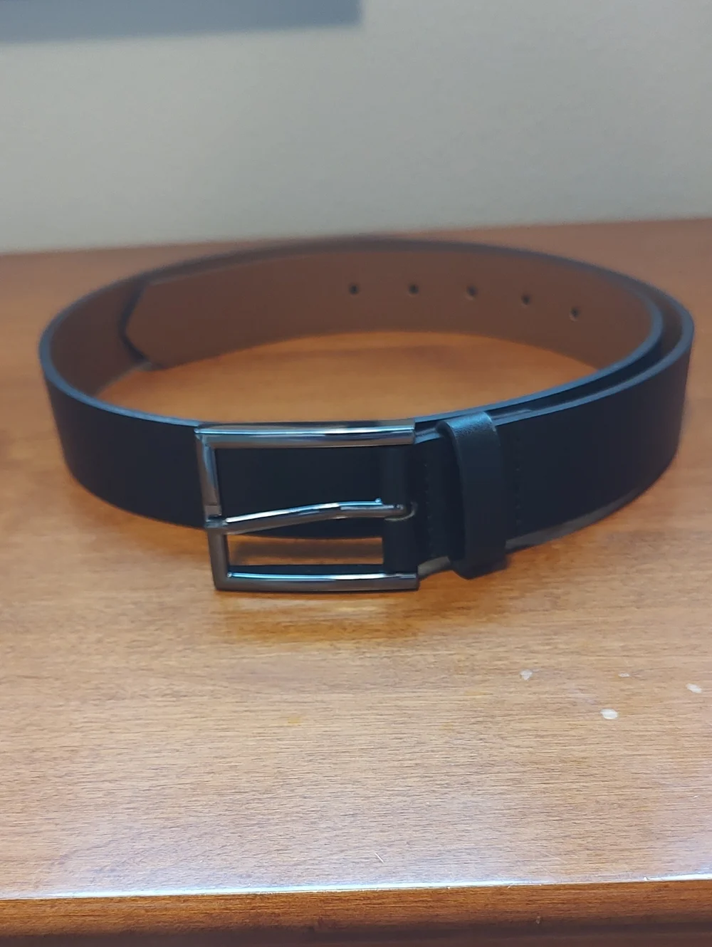 Nordstrom Men's Black Leather Belt with Silver Buckle Size 36